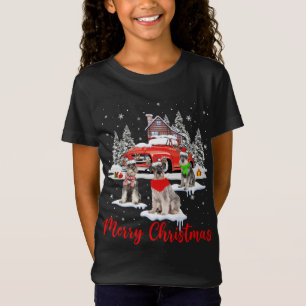 Camiseta Feliz Papais noeis De Natal Reindeer Schnauzer Com