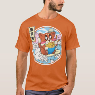 Camiseta Feliz Para Comer Ramen Surfando Animes Ondas Japon