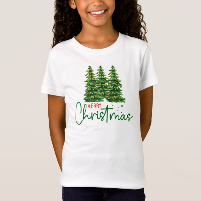 Camiseta feliz para crianças de Natal (Frente)