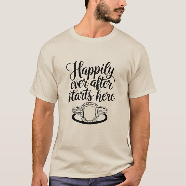 Camiseta Feliz Para Sempre Começa Aqui (Frente)