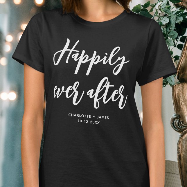 Camiseta Feliz para sempre depois do casamento Negro person (Criador carregado)