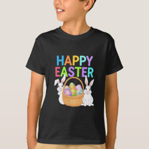 Camiseta Feliz Páscoa 2025  Ovos Coelho Bonito Coelho