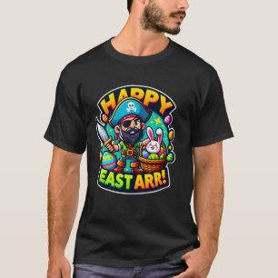Camiseta Feliz Páscoa Arr Pirata Engraçado Meninos Crianças