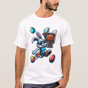 Camiseta Feliz Páscoa Basquetebol Rapazes Coelho da Páscoa 