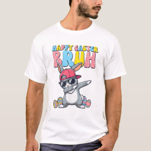 Camiseta Feliz Páscoa Bruh Coelho Dab Coelho Dança Meninos 