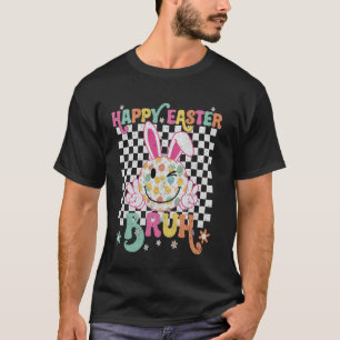 Camiseta Feliz Páscoa Bruh Coelho Engraçado Ovos Rosto Feli