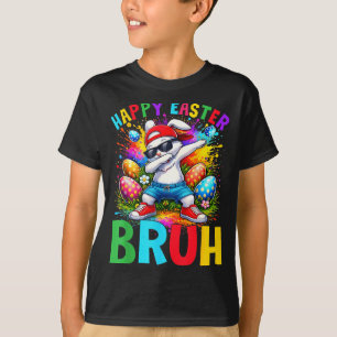 Camiseta Feliz Páscoa Bruh Dabbing Coelho Coelho Homens Mul