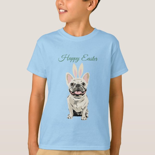 Camiseta Feliz Páscoa, cachorro (Frente)