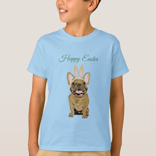 Camiseta Feliz Páscoa, cachorro (Frente)