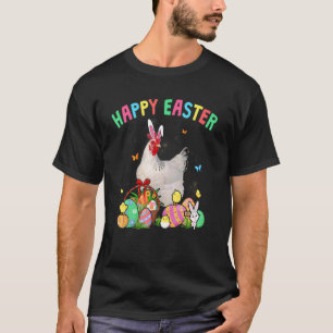 Camiseta Feliz Páscoa Coelhinho Fofinho Galinha Com Cesto D
