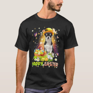 Camiseta Feliz Páscoa Coelhinho Fofo Cachorro Chihuahua Ovo