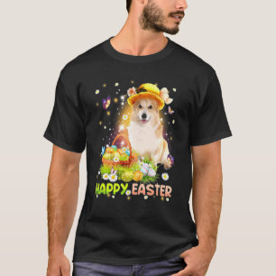 Camiseta Feliz Páscoa Coelhinho Fofo Cachorro Corgi Ovos Ce