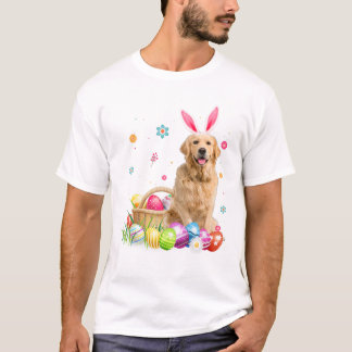 Camiseta Feliz Páscoa Coelhinho Fofo Dourado