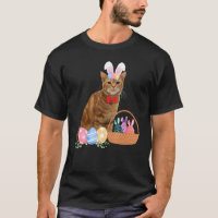 Feliz Páscoa Coelhinho Fofo Gato Ovos Cesta Homens