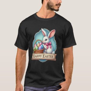 Camiseta Feliz Páscoa Coelho Branco