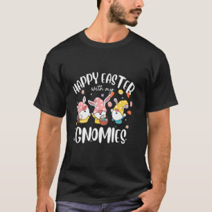 Camiseta Feliz Páscoa com a Família de Coelhinhos Gnomies A