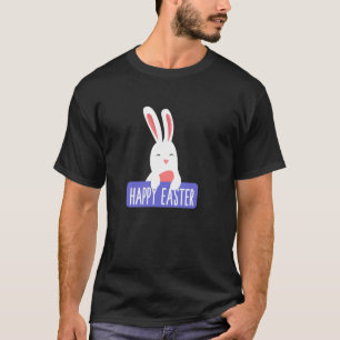 Camiseta Feliz Páscoa com Coelhinho Sorridente Vibrações Al