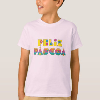 Camiseta Feliz Páscoa com Flores