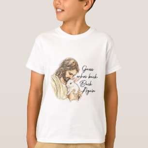 Camiseta Feliz Páscoa Divertida Adivinhe Quem é o Coelho Je