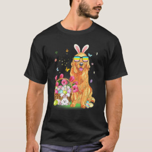 Camiseta Feliz Páscoa Divertida Coelho Fofo Retriever Doura