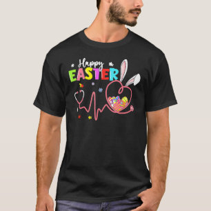 Camiseta Feliz Páscoa Enfermeira Coelho Ovos Estetoscópio G