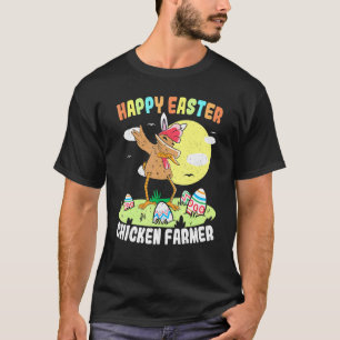 Camiseta Feliz Páscoa Fazendeiro de Frango Dia de Páscoa Da