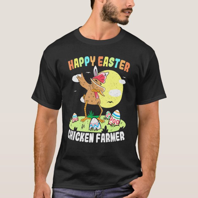 Camiseta Feliz Páscoa Fazendeiro de Frango Dia de Páscoa Da (Frente)