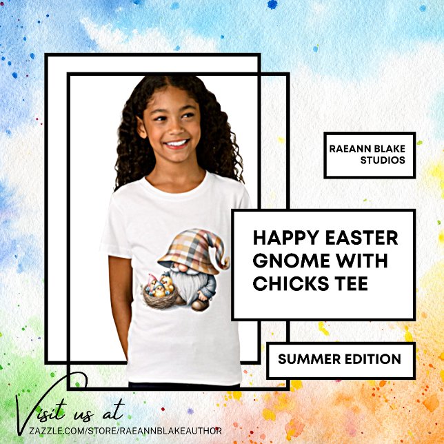 Camiseta Feliz Páscoa Gnomo com Pintinhos (Criador carregado)