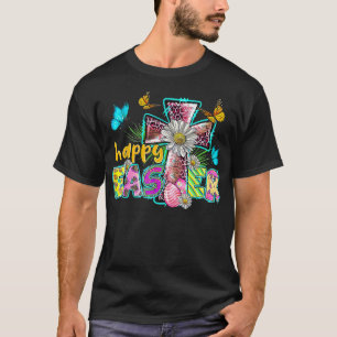 Camiseta Feliz Páscoa Ovo Cristão Leopardo Jesus Cruz Mas