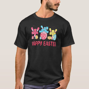 Camiseta Feliz Páscoa Peças de Quebra-Cabeça Fofas Coelho C