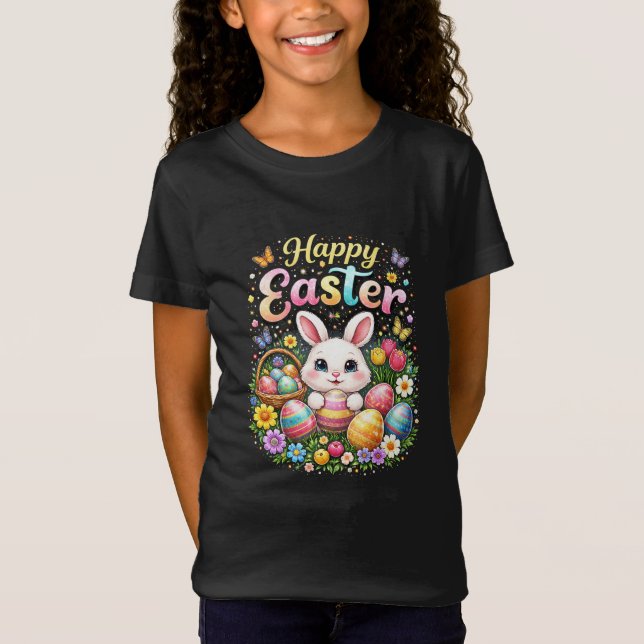 Camiseta Feliz Páscoa Pequeno Coelho (Frente)