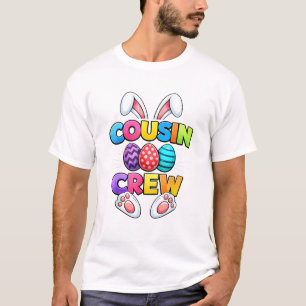 Camiseta Feliz Páscoa Tio Crew Coelho Família Combinando Ea