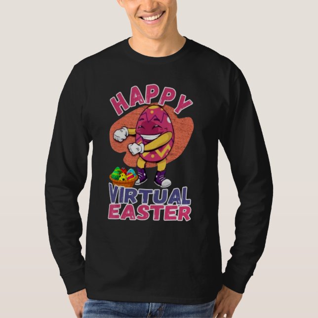 Camiseta Feliz Páscoa Virtual Floss Easter Ovos Garoto Tod (Frente)