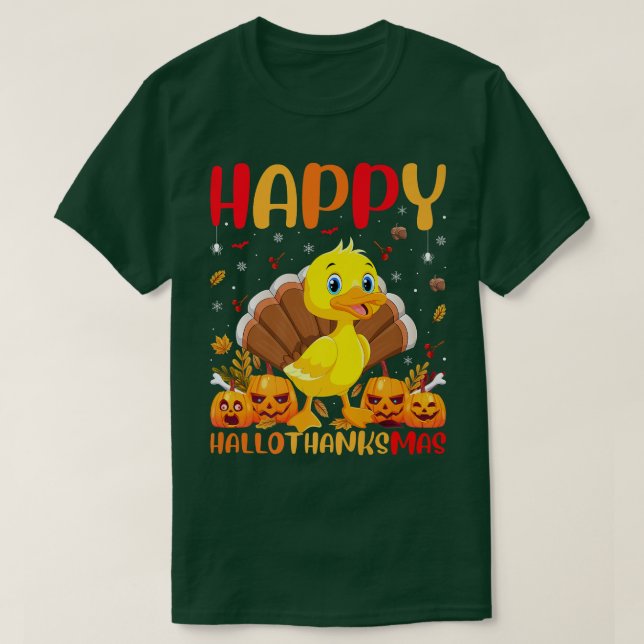 Camiseta Feliz Pássaro do Pato Engraçado OláObrigadoMas (Frente do Design)