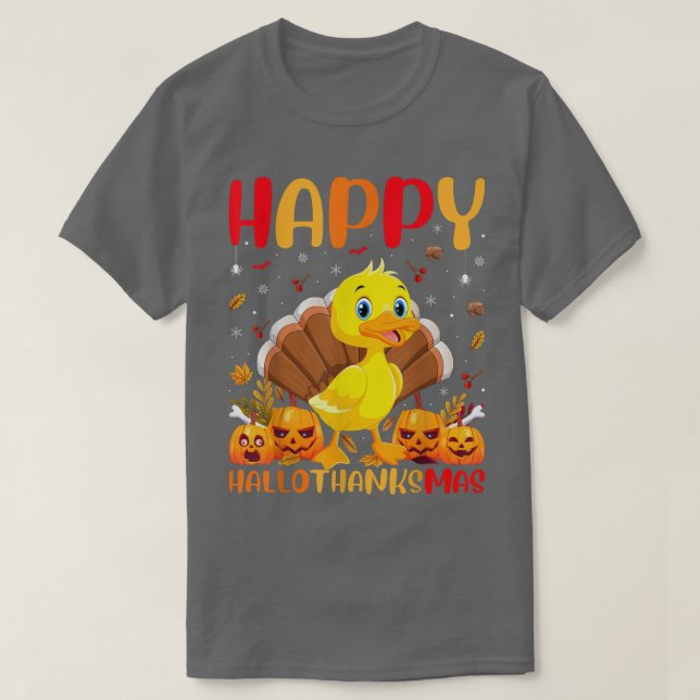 Camiseta Feliz Pássaro do Pato Engraçado OláObrigadoMas T- (Frente do Design)
