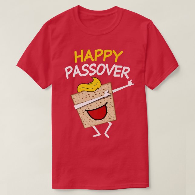 Camiseta Feliz Passover Dabbing Matzah Funny Passover Matza (Frente do Design)