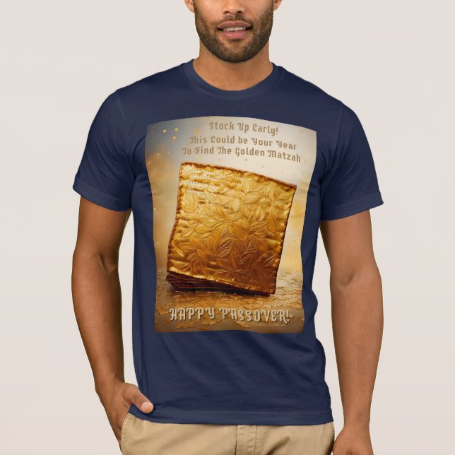 Camiseta Feliz Passover! Ouro Matzah (Frente)