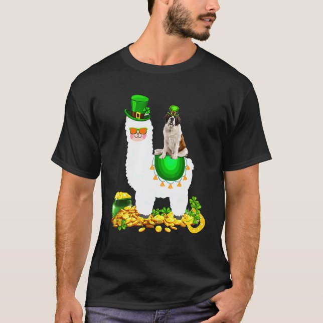 Camiseta Feliz Patrick S Day Leprechaun Rua Bernard Riding  (Frente)