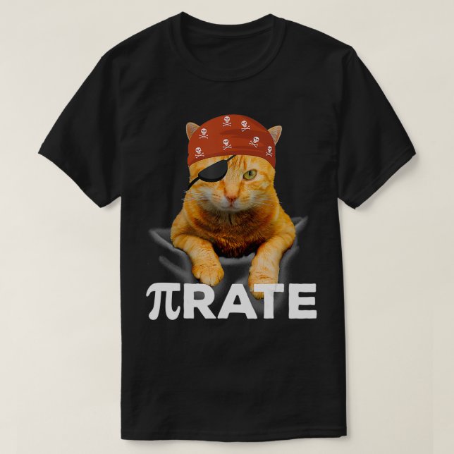Camiseta Feliz PC Day 314 PiCat Pirate (Frente do Design)