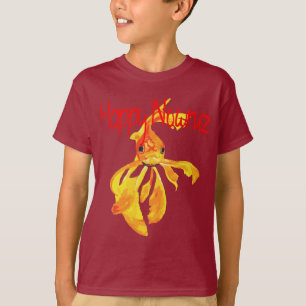 Camiseta Feliz Peixe Dourado Fantail Nowruz