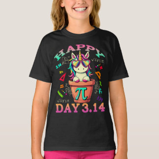 Camiseta Feliz Pi Day 3.14 Unicorn para Professores Criança