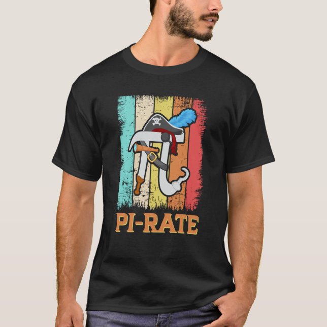Camiseta Feliz Pi Day Pi Taxa de Ciência Pirata do Geek de  (Frente)