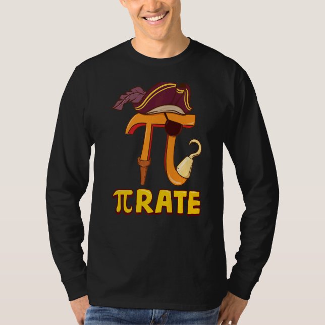 Camiseta Feliz Pi Day Pirate Crianças Professores De Matemá (Frente)