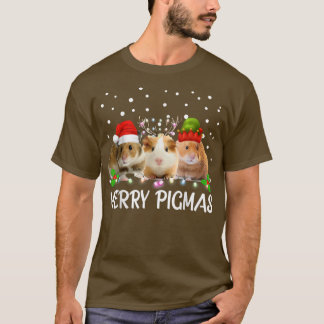 Camiseta Feliz Pigmas Engraçado Guiné Papais noeis de Natal