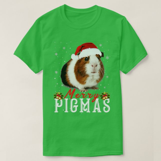 Camiseta Feliz Pigmas Rosto Máscara Engraçado Guiné Natal P (Frente do Design)