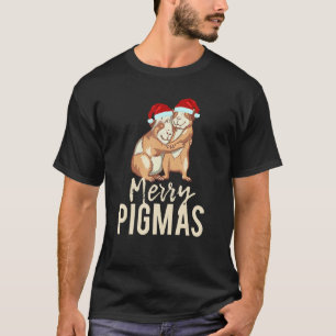 Camiseta Feliz Pigmas Rosto Máscara Guiné Pig Xmas Aanta Gu