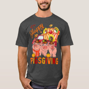 Camiseta Feliz Pigsdando Três Porcos Pegando Carregando de