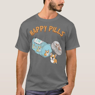 Camiseta Feliz Pílulas Corgi Mãe Funny Corgi Gift Para Cão 