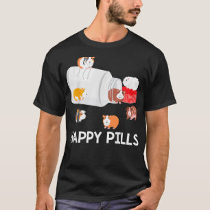 Camiseta Feliz Pílulas Engraçadas Guiné Porco Pover Idei