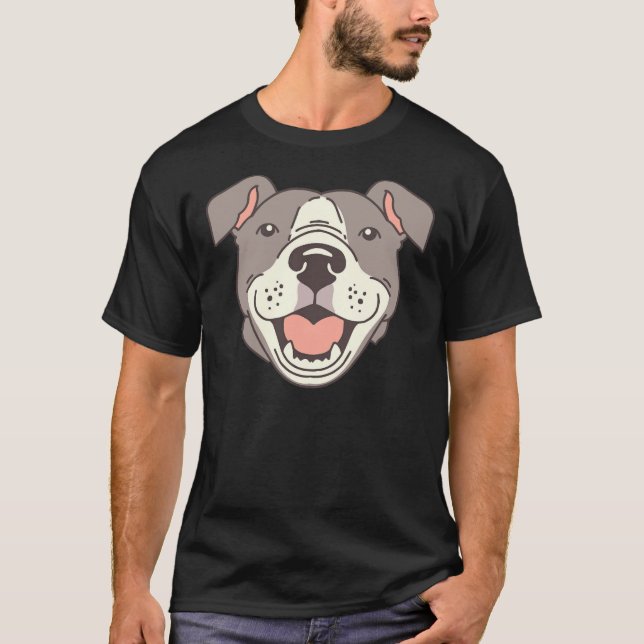 Camiseta Feliz Pit Bulls Paws Em Vermelho (Frente)